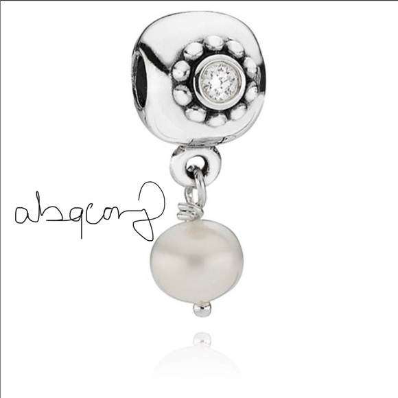 EUC Pandora 790873P Sterling Silver Pearl of Wisdom Clip w/ White Pearl Dangle - Picture 1 of 9